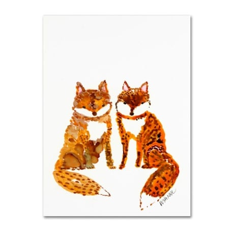 Trademark Fine Art Wyanne 'Two Baby Foxes' Canvas Art, 35x47 ALI8268-C3547GG